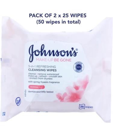 Johnson's Face Care Make Up Be Gone Refreshing Wipes - Pack of 2 50 count (Pack of 1) - Buy Online on SooperMarket.com