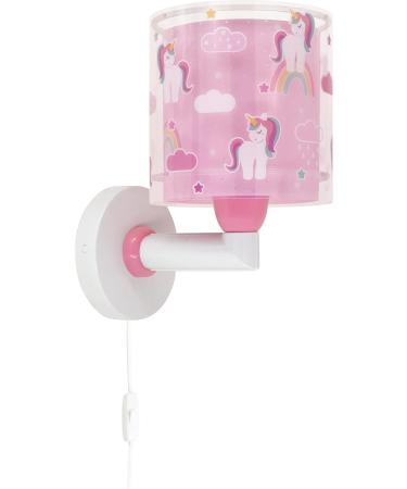 Dalber Unicorns Children's Wall Lamp - Pink Animal Light for Kids' Room | Stylish Lampshade - Buy Online on SooperMarket.com