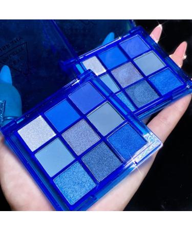 Yeweian Blue Eyeshadow Palette - 9 Colors Glitter Matte Makeup for Women | Highly Pigmented & Waterproof Smokey Eye Palette (06) - Buy Online on SooperMarket.com