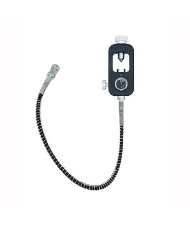 Sanoolir 4500psi Yolk Fill Station for HPA Tanks-36 Spring Air Hose Paintball Tank Charging System,Standard Scuba Yoke Pocket, High Pressure Gauge
