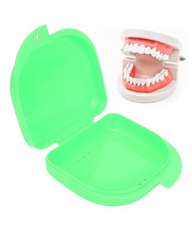 Denture Bathing Box with Ventilation Holes - Green Denture Holder Case for Orthodontic Retainers & Artificial Teeth | International Shipping - Buy Online on SooperMarket.com