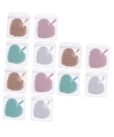 FOMIYES 12 pcs Heart Shape Makeup Remover Puff face Cleansing Wipes Clean Makeup Cotton Makeup Remover Pads Makeup Wipes Cleaning Wipes Makeup Supplies Facial Sponge Concealer