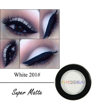 Phoera AQUAPURITY Waterproof Matte Eyeshadow Palette - 12 Pigment Colors - Long Lasting Face Powder Eye Shadow - 201 WHITE - Buy Online on SooperMarket.com