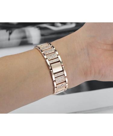 Mtozon Bling Bands for Fitbit Charge 5 - Dressy Metal Bracelet with Luxurious Rhinestones - Women's Soft Gold Wristband Replacement - Buy Online on SooperMarket.com