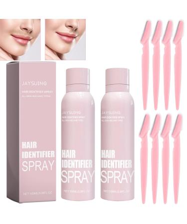 2Pcs Hair Identifier Spray Dermaplaning Spray Hair Identifier Spray For Face Shaving Hair Identifier Spray For Face Dermaplaning Spray for All Skin And Hair Types. Pink