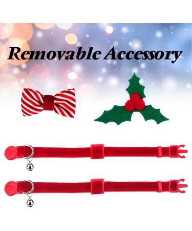 2-Pack Plaid Pattern Breakaway Cat Collar Set with Bell and Bowtie - Adjustable for Cats and Kittens (Neck 8-12) - Holly and Bowtie Design - Buy Online on SooperMarket.com