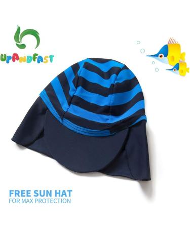 UPF 50+ Baby Boy Swimwear Set with Sun Hat | Navy One Piece Zip Swimsuit | 3-6 Months - Buy Online on SooperMarket.com