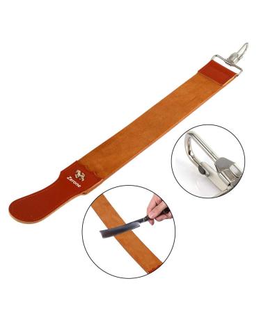 Straight Razor Strops,Genuine Leather Strop Strap Barber Straight Razor Folding Knife Shave Sharpener Sharpening Belt for Barber Hair Removal Straight Razor