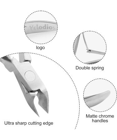 Velodios Cuticle Trimmer and Cuticle Cutter Extremely Sharp Cuticle Nippers Professional Stainless Steel Cuticle Remover Perfect Nail Care Tool for Home/Spa/Salon Manicures - Silver - Buy Online on SooperMarket.com