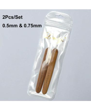 Luwigs Dreadlocks Crochet Hooks Set - Bamboo Handle Locs Crochet Needle Steel Hook for Hair Braids - 0.5mm & 0.75mm (2pcs) - Buy Online on SooperMarket.com