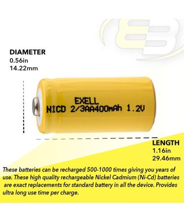 Buy 1.2V NiCD Rechargeable 2/3 AA 400mAh Button-Top Battery - Perfect for Dust Busters Data Loggers RC Devices & Tools | International Shipping Available - Buy Online on SooperMarket.com