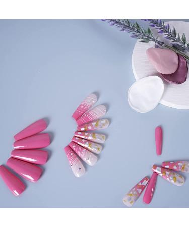 Long Coffin Press on Nails 3 Pack (72 PCS) with Glue Sticker and File - Full Cover Fake Nails for Women, Girls, Teens - Purple Pink Blue Ballet False Nails - Buy Online on SooperMarket.com