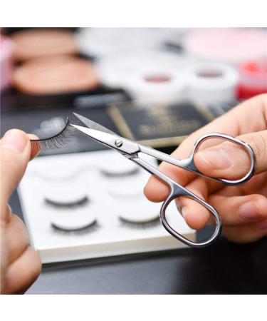 LIVINGO Premium Stainless Steel Manicure Scissors - Multi-purpose Cuticle Pedicure Kit for Nails, Eyebrows, Eyelashes, and Dry Skin - 3.5 inch Curved Blade - A-silver - Buy Online on SooperMarket.com