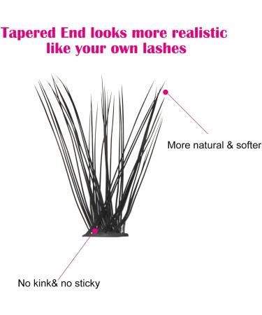 Fadlash Cluster Eyelashes Extension 40 Root 0.07mm D Curl 14mm | DIY Individual Lashes | Self-Application Extensions - Buy Online on SooperMarket.com