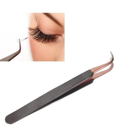 Stainless Steel Rose Gold Curved Tweezers for Eyelash Extensions | Precision False Eyelash Application - Buy Online on SooperMarket.com