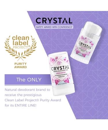 CRYSTAL Mineral Deodorant Stick - Unscented 24-Hour Odor Protection - Aluminum & Paraben Free - 4.25 oz (2 Pack) - Buy Online on SooperMarket.com