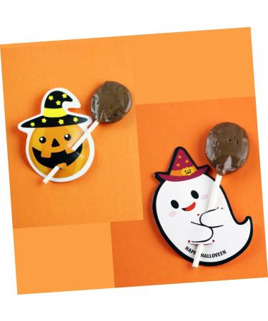 OFFSCH 50pcs Halloween Candy Tag Lollipop Decoration Lollipop Card Halloween Decor Packaging Decoration Card Lollipop Packaging Card Tooth Charms Message Card Pencil Caps Pumpkin Ghost - Buy Online on SooperMarket.com