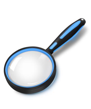 Premium 10X Magnifying Glass Large Magnifying Glass for Kids Seniors Magnifying Glasses for Close Work Loupe Magnifier for Reading 3 Inch Magnifying Lens Rubber Handle with Hole Design