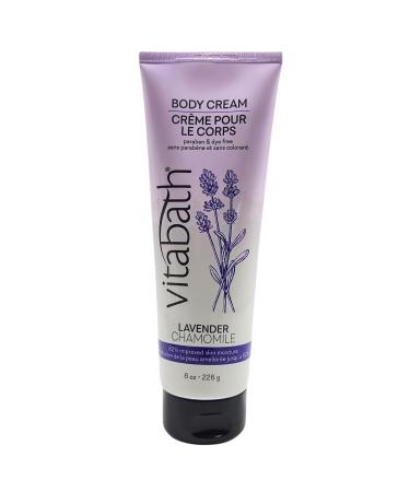 Vitabath Lavender Chamomile Moisturizing Body Cream - Soothing Hydration Vitamin & Nutrient Skin Care - Replenishing All Over Dry Skin Lotion Moisturizer for Women & Men - 8 Ounce Lavender Chamomile 8 Ounce (Pack of 1)