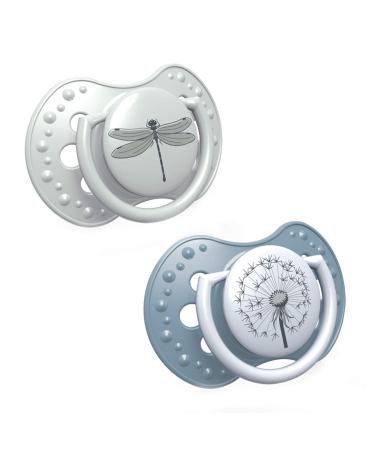 LOVI Dynamic Pacifier 18+ Months Silicone BPA-free Botanic Collection 2 Pack Blue 18+ Months Green