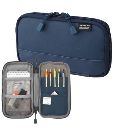 LIHITLAB Compact Pen Case, Water & Stain Repellent Compact Navy