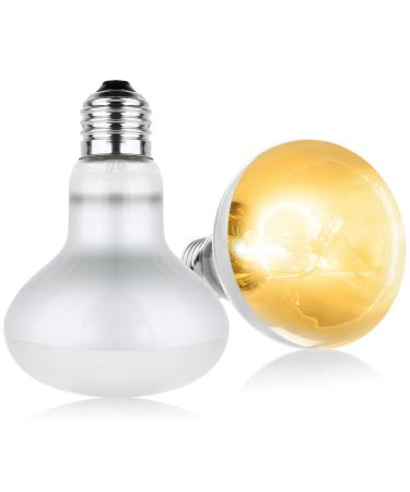 Adiwo Basking Spot Lamp 2 Pack 100W Reptile Heat Bulb Tortoise Heat Lamp Natural Light Basking Bulb Light Heat Lamp for Reptiles Amphibian Chicks Puppies Heating Use (White)