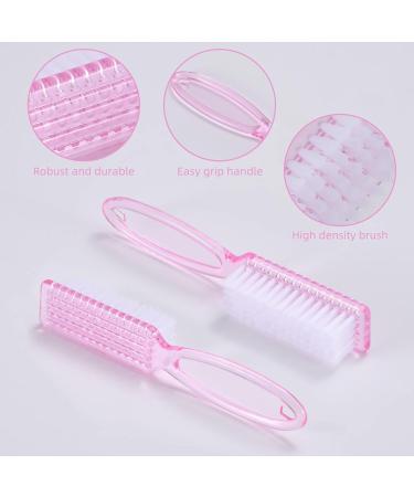 Yebeauty Nail Brush Fingernail Cleaner 4 Pack - Hand and Toe Scrubbing Brush for Pedicure - Clear Pink Plastic Nail Scrubber - Buy Online on SooperMarket.com