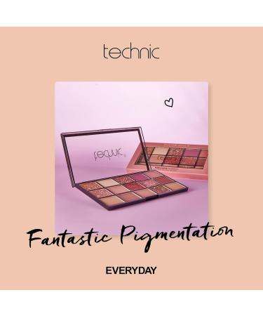 Technic Invite Only Eyeshadow Palette - 15 Blendable Shades | Highly Pigmented Glitters, Shimmers & Mattes | Pinks, Berries, Neutrals | 22.5g - Buy Online on SooperMarket.com
