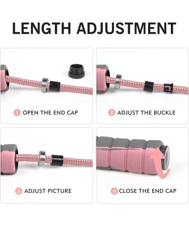 FITMYFAVO Adjustable Cotton Jump Rope for Women, Adults and Children - Pink - Buy Online on SooperMarket.com