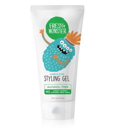 Fresh Monster Kids Hair Styling Gel, Medium Hold, Alcohol-Free, Natural Hair Gel for Kids & Toddlers (6oz.)