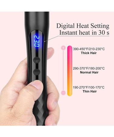 Hair Curling Wand 19-32MM Tapered Curling Iron Professional Ceramic Hair Curler Wand with Heat-Resistant Glove Dual Voltage - Buy Online on SooperMarket.com