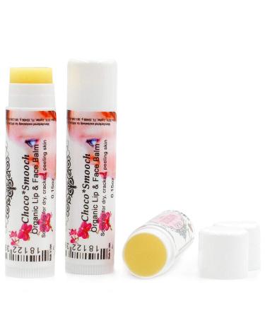 ChocoSmooch Organic Baby Kids Lip & Face Balm for Dry Cracked Irritated Skin with Argan Calendula Avocado & Sea Buckthorn Set of 3. Skin Soothing Comforting Protecting.