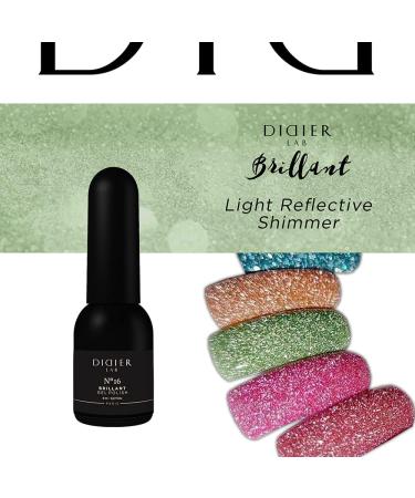Didier Lab - Premium UV Gel Nail Polish - Brillant No. 16- Gel Nail Varnish - Nail Art - Long-Lasting High Gloss Wear - Green Gel Nail Polish - Gel Nails - Glitter Gel Nail Polish - Rich Pigment - Buy Online on SooperMarket.com