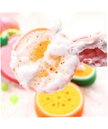 3-Piece Fruit Shaped Cartoon Bath Sponge Set | Bathroom Cleaning Supplies - Buy Online on SooperMarket.com