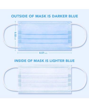 DXLOVER Face Masks 3 Layer Adult Blue 50 Pack - Individually Packaged - Large Size - Buy Online on SooperMarket.com
