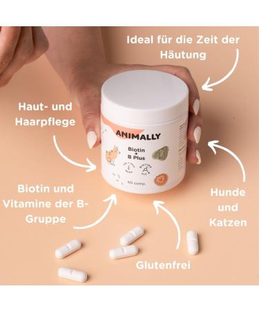 Animally Biotin B Plus 60 Tablets for Dogs & Cats | Skin Health & Healthy Fur | Ideal for Molting - Buy Online on SooperMarket.com