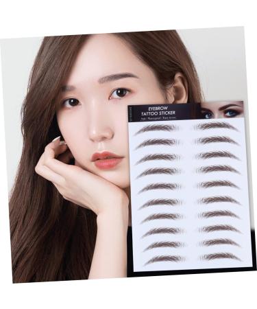4pcs Eyebrow Stickers Waterproof Makeup Peel off Brow 6d Hair-like Eyebrows Stickers Transport Tool 21x15cm Brown - Buy Online on SooperMarket.com