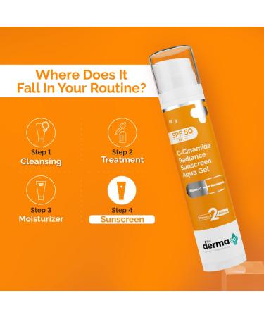 C-Cinamide Radiance Sunscreen Aqua Gel SPF 50 & PA++++ | Lightweight Non-Comedogenic Sunscreen for Glowing Skin with Vitamin C & Niacinamide | 1.76 Oz - Buy Online on SooperMarket.com