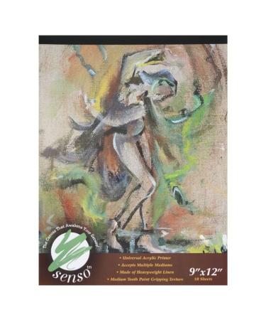 Senso Clear Primed Linen Canvas Pads - Heavyweight Acrylic Primed Canvas Pads for Painting  Coloring  Pastels  & More! - 9x12