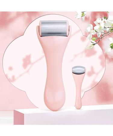 Pink Stainless Steel Ice Roller Set for Face and Eye | Skin Care for Puffiness, Migraine Pain Relief, Dark Circles | 2-Piece Facial Roller Kit - Buy Online on SooperMarket.com