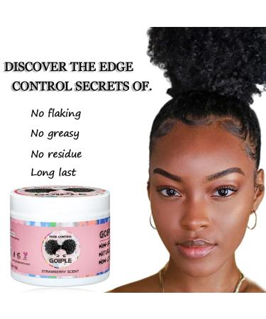 Goiple Strong Hold Edge Control Wax for Women - Non-greasy Smoother with Strawberry Scent (4oz) incl. Edge Brushes & Scarf - Buy Online on SooperMarket.com