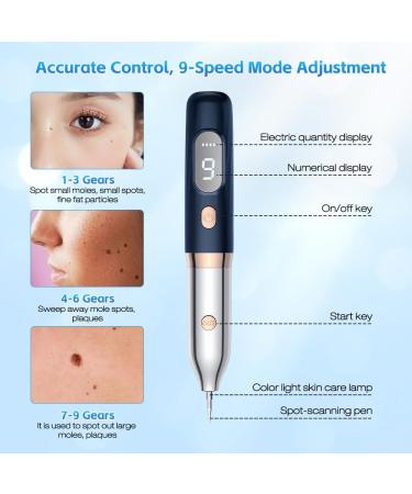 Skin Tag Removal Pen Best Skin Tag Remover Pen 9 Modes LCD Display & Spotlight Portable Rechargeable Skin Tags Removal kit with Replaceable Needles for Wart Freckle Dark Spot - Buy Online on SooperMarket.com