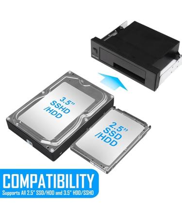 Kingwin Universal Hot Swap Mobile Rack for 2.5 or 3.5 SSD/HDD - Tray-Less SATA Backplane Enclosure - Buy Online on SooperMarket.com