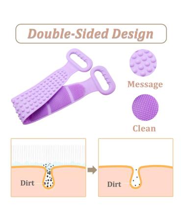 Johiux Silicone Bath Body Brush 72cm - Exfoliating & Easy to Clean (Blue) - Buy Online on SooperMarket.com