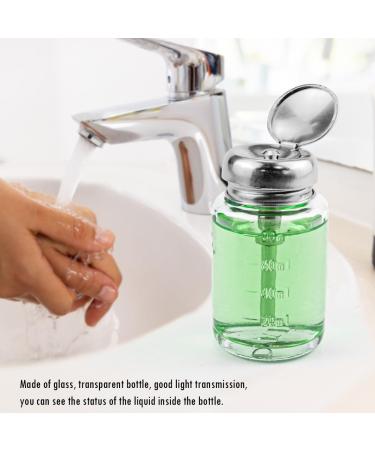 LNQ LUNIQI Glass Pump Dispenser 1 Piece Empty Nail Polish Remover Bottle 80 ml Nail Polish Remover Pump Bottle Push Down Pump Dispenser with Stainless Steel Cap Transparent - Buy Online on SooperMarket.com