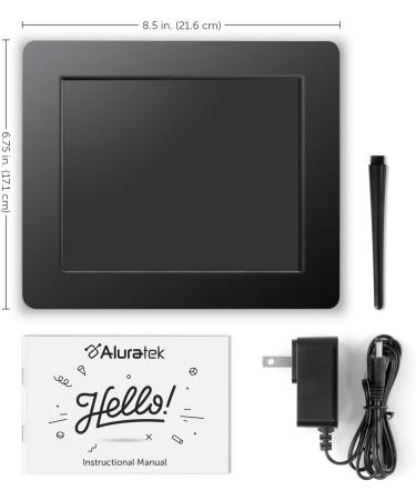 Aluratek 8 Inch LCD Digital Photo Frame - Auto Slideshow, USB/SD/SDHC, Black - Buy Online on SooperMarket.com