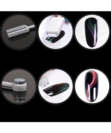 12-Piece Nail Magnet Tool - Super Strong Double-Head Cat Eye Magnet Stick for 3D Nail Art - Flower Design DIY Cat Eye Effect Plate - Manicure Tool - Buy Online on SooperMarket.com