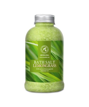 Bathing salt Lemongrass 600g - sea salt with natural essential lemongrass oil - best for good sleep - stress reduction - bathing - body care - wellness - beauty - relaxation - aromatherapy lemon grass 600 g (1 Pack)