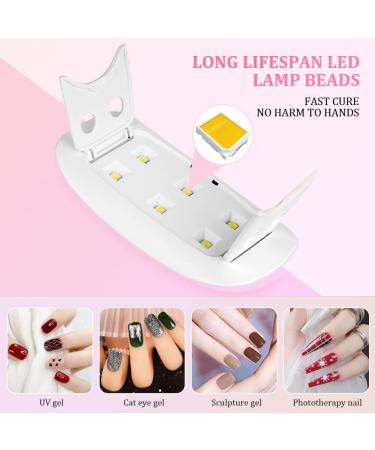 URAQT Mini Gel Nail Lamp - Portable 6W UV LED Gel Nail Dryer with USB, Professional Nail Art Tool for Gel Polish - Pink - Buy Online on SooperMarket.com
