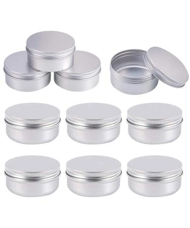 10 PCS 50ml Aluminum Tin Jars Balm Containers Travel Jars Containers Cosmetics Containers Pots Empty Cosmetic Containers with Screw Cap Lid for DIY Crafts Cosmetics Salve Cream Candle Lip Balm Travel